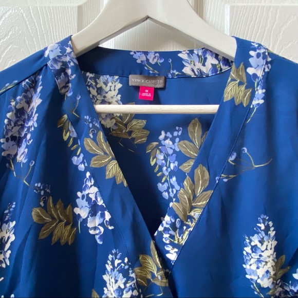 Vince Camuto ‘Weeping Willows’ Floral Wrap Tie Blouse Plus Size 1X - Picture 3 of 4